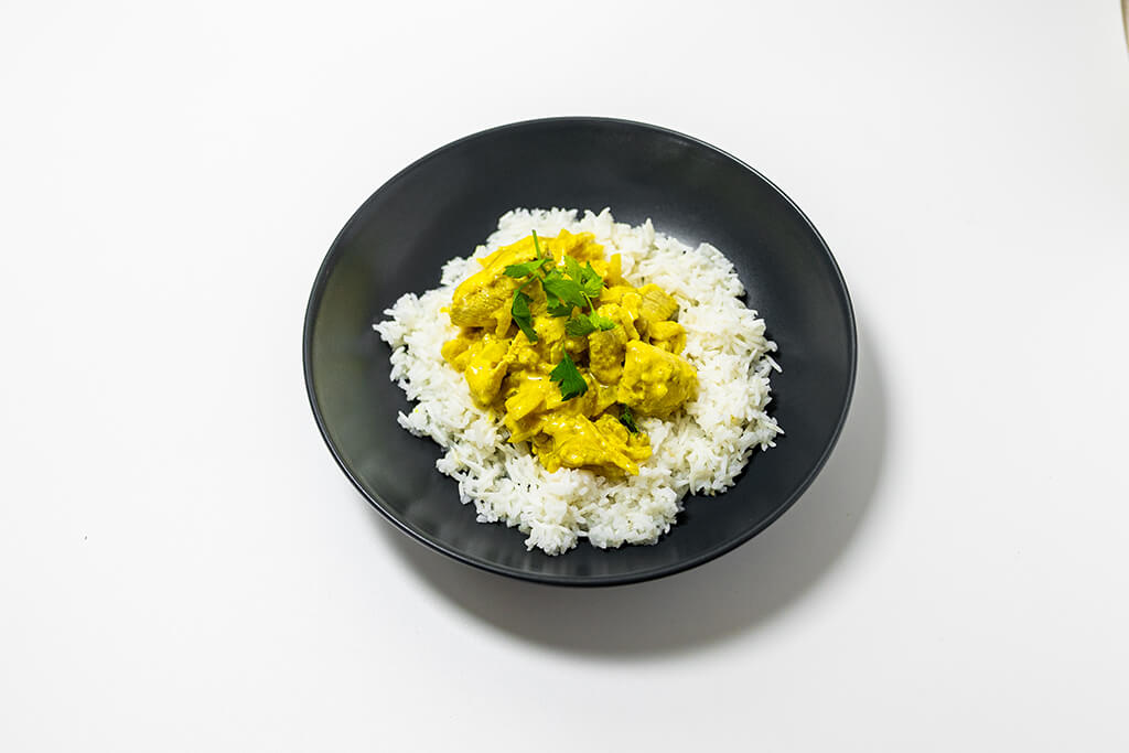 Chicken Korma on a bed of basmati rice